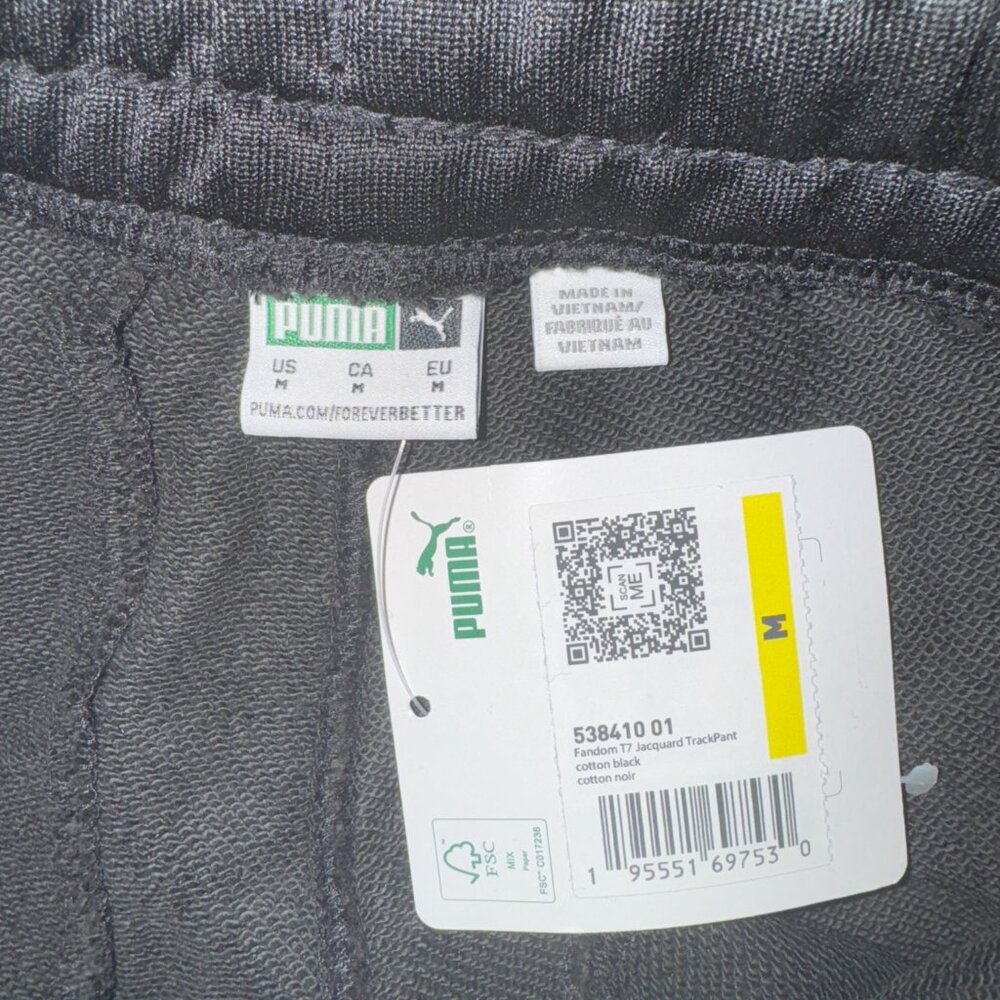 Men's Puma sweatpants Fandom T7 jacquard trackpant, Size Medium, NWT - Picture 3 of 5